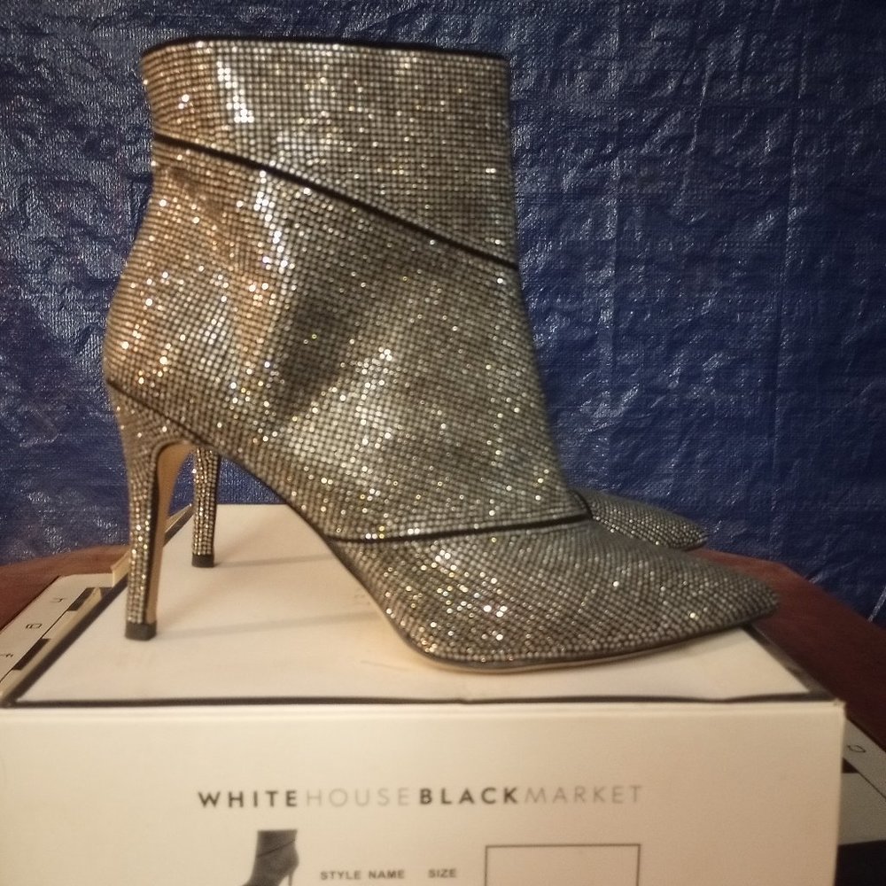 White House Black Market crystal studded boots